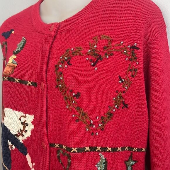 The Quacker Factory Women’s M Believe in Angels Red holiday Christmas Sweater - Picture 6 of 16